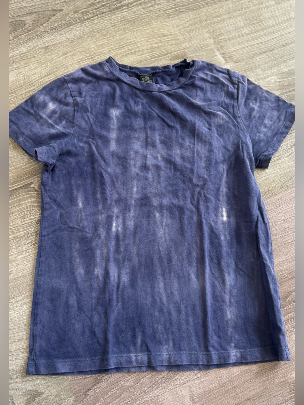 Navy Tie-Dye Cotton Short-Sleeve Shirt